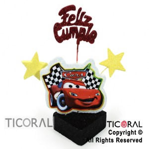 ADORNO CUBITO ECO FELIZ CUMPLE CARS TELGO x 1